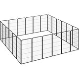  Pasja ograda s 24 paneli črna 50x100 cm prašno barvano jeklo, (20799136) | Shoptok.si