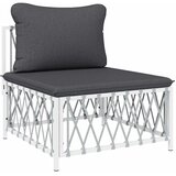  Srednja vrtna sofa od tkane tkanine s jastucima bijela | Eponuda.com