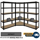  Ugaona polica 180x90x90x45cm, 5x175kg + 2 police 180x90x45cm, 5x175kg antracit | Eponuda.com