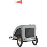 Prikolica za bicikl za ljubimce siva od tkanine i željeza | shoptok.hr