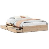Maison Chic Posteljni okvir - Dvoposteljna postelja - Zakonska postelja brez vzmetnice 140x190 cm trdna borovina-J10728, (21759846) | Shoptok.si