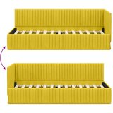  Kutni okvir kreveta s uzglavljem Žuta 80 cm x 200 cm Baršun | shoptok.hr
