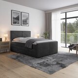 MID.YOU POSTELJA BOXSPRING 140 cm x 200 cm , les, kovina, umetna masa, tekstil črna | Shoptok.si