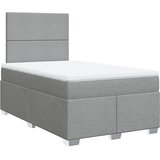  Krevet s oprugama i madrac svjetlosivi 120 x 200cm od tkanine | shoptok.hr