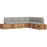  Zunanja garnitura za sedenje 6 Kos Naravna in svetlo siva, (5000269738) | Shoptok.si