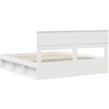  Konstrukcija postelje Bela 200 x 200 cm Masivno borovo les, (5000103846) | Shoptok.si