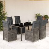  7-dijelni vrtni bistro set od poliratana s jastucima sivi | shoptok.hr