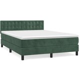 vidaXL Box spring postelja z vzmetnico temno zelen 140x190 c | Shoptok.si