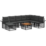  Set vanjskih sofa s jastukom 5 pcs Poliester - Crna i tamno siva sa stolom | shoptok.hr