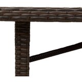  Vrtni stol sa staklenom pločom smeđi 190x80x75 cm od poliratana | shoptok.hr