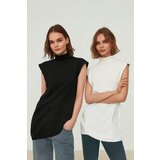 Trendyol Black and White Standing Collar Sleeveless Double Pack Hijab Tunic | shoptok.hr