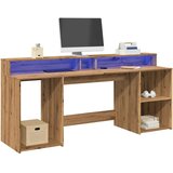 vidaXL Radni stol s LED svjetlima 200x55x91 cm konstruirano drvo | shoptok.hr