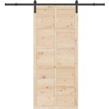 vidaXL Klizna vrata Smeđa 100 x 208 cm Masivna borovina | shoptok.hr