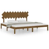 The Living Store Posteljni okvir medeno rjav 200x200 cm iz trdnega lesa - Posteljni Okvir, (21526105) | Shoptok.si