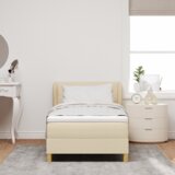 Box Spring Krevet s Madracem - Krem 100x200 cm Tkanina | shoptok.hr