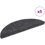  Prostirke za stepenice, samoljepljive, 5 kom, 56x17x3 cm, tamno sive, poluokrugle | shoptok.hr