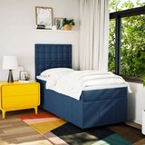 vidaXL Box spring postelja z vzmetnico modra 100x200 cm blago, (21308940) | Shoptok.si