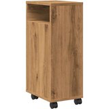 vidaXL Ozka kopalniška omarica s kolesi artisian hrast inženirski les | Shoptok.si