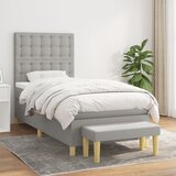  Okvir kreveta s oprugama i madrac svjetlosivi 90x200cm tkanina | shoptok.hr