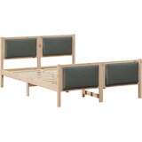  Krevetna konstrukcija Tamno siva 135 x 190 cm tkanina | shoptok.hr