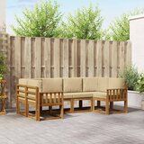  Set vanjskih sofa 6 kom. Prirodna i bež Smeđa 245 x 128,5 x 73 cm | Shoptok.si