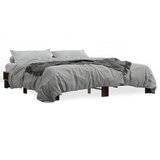 Furnova Posteljni okvir rjav hrast 200x200 cm inženirski les in kovina, (21939495) | Shoptok.si