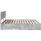  Krevetna konstrukcija s uzglavljem Betonski sivi 200 x 200 cm | shoptok.hr