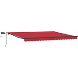  Skrovita tenda S LED lampica Crvena 400 × 300 cm tkanina | shoptok.hr