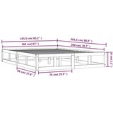  Posteljni okvir bel 160x200 cm trden les, (20647720) | Shoptok.si