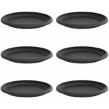  Kružni Pladanj za Cvijeće 6 pcs Crna Ø 17,5 x 2 cm Plastika | shoptok.hr