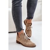 Zazoo 2959 Suede Oxford Shoes Lace-Up Flat Heel Beige Cijene
