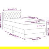 Box Spring Krevet s Madracem &amp LED Tamno Siva 90x200 cm Baršun | shoptok.hr