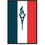  Slika - Torch Against the Backdrop of the French Flag 60x90 U crnom drvenom okviru | shoptok.hr