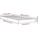  Posteljni okvir siv 75x190 cm trdna borovina 2FT6, (20737808) | Shoptok.si