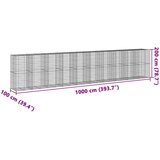  Gabionska košara s poklopcem 1000x100x200 cm pocinčano željezo | shoptok.hr