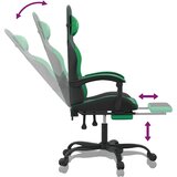  Igraća stolica od umjetne kože s osloncem za noge Crna i zelena | shoptok.hr