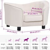 SOFA za pse krem 69 x 49 x 40 cm od pliša i umjetne kože | shoptok.hr