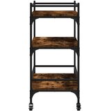 vidaXL Kuhinjski voziček dimljen hrast 65x40x86,5 cm inženirski les | Shoptok.si
