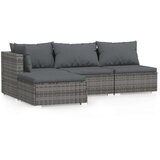 vidaXL 4-dijelna vrtna garnitura od poliratana s jastucima siva | shoptok.hr