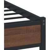 vidaXL Kovinski posteljni okvir z vzglavjem rjavi hrast 183x213 cm, (21322058) | Shoptok.si