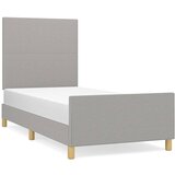 The Living Store Posteljni okvir z vzglavjem svetlo siv 80x200 cm blago - Posteljni Okvir Z Vzglavjem, (21524621) | Shoptok.si