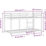  Krevet na kat voštano smeđi 75 x 190 cm od masivne borovine | shoptok.hr