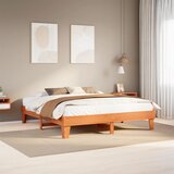 Maison Chic Posteljni okvir - Dvoposteljna postelja - Zakonska postelja brez vzmetnice vošč. rjava 200x200 cm borovina-J4633, (21771925) | Shoptok.si