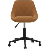  Vrtljiv pisarniški stol rjav žamet, (21378148) | Shoptok.si