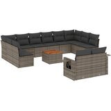 Maison Chic Seti vrtnega pohištva - Vrtna garnitura - Vrtni pohištvo set 13-delna z blazinami siv poli ratan, (21811170) | Shoptok.si