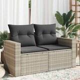 Maison Chic Vrtni kavč - Zunanji kavč z blazinami 2-sedežni svetlo siv poli ratan, (22043603) | Shoptok.si