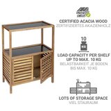 Wenko crni/u prirodnoj boji nizak kupaonski ormarić od masivnog bagrema 67,5x86 cm fondi – | shoptok.hr