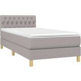  Box spring postelja z vzmetnico LED svetlo siva 90x200 cm blago, (20724382) | Shoptok.si