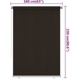  Vanjska roleta za zamračivanje 160 x 230 cm smeđa HDPE | Eponuda.ba