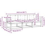  Set vanjskih sofa 3 pcs Bijela i svjetlosiva Poliester | shoptok.hr